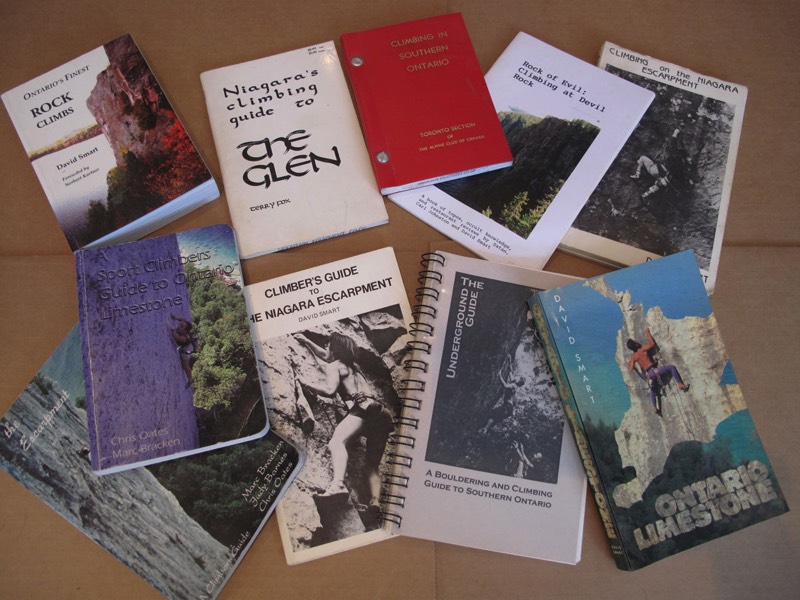  A collection of Ontario’s many previous climbing guides.