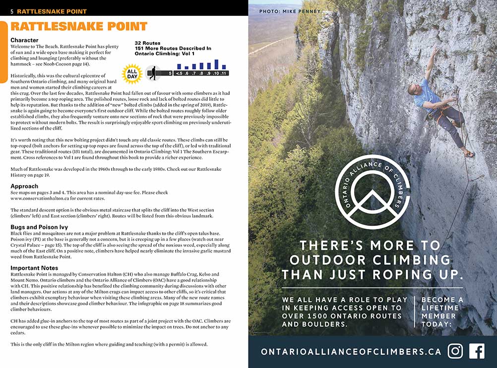  Ontario Climbing: Vol 1.4 Sport Climbing Guide To Rattlesnake Point 
